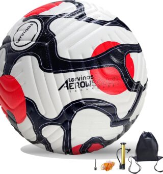 Soccer Ball Size 5,4 – Thermal Bonded Waterproof PU Leather, Professional Training & Match Ball for Youth & Adults, with Pump & Bag, Training Gift Set